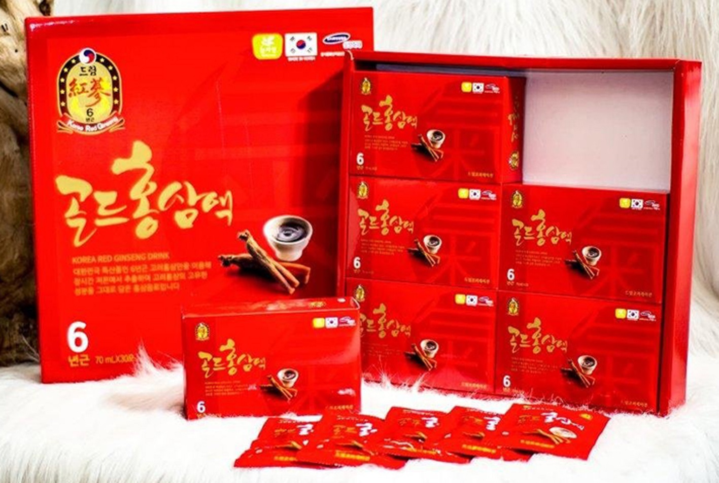Nước Uống Hồng Sâm 6 Năm Korea Red Ginseng Drink Sobek (70 ml x 30 gói) 1