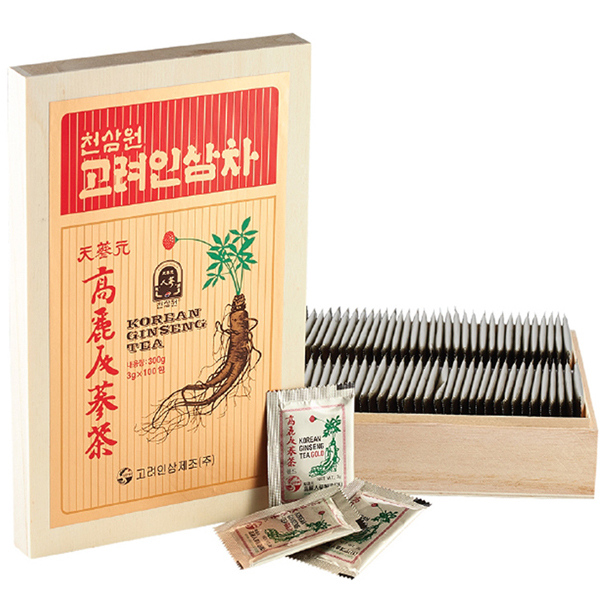 Trà hồng sâm Hàn Quốc hộp gỗ 100 gói 1